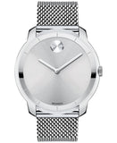 Movado Bold Silver Dial Stainless Steel Mesh Men's Watch 3600260