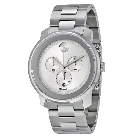 Movado Bold Silver Dial Stainless Steel Case and Band Men's Quartz Watch 3600276 - Free Shipping -  Promenade Watches - 1